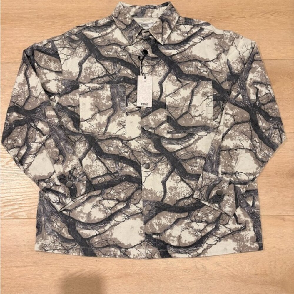 TYGO Men's Camouflage Casual Button Down Shirt - Brown and Gray